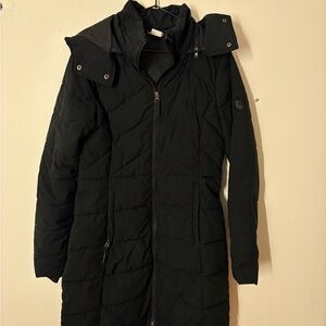 Black puffer coat long